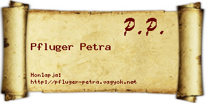 Pfluger Petra névjegykártya